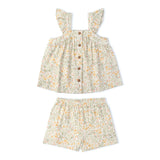 Organic Flutter Top & Shorts Set - Bloomfield - Aaria Tees Aaria Tees