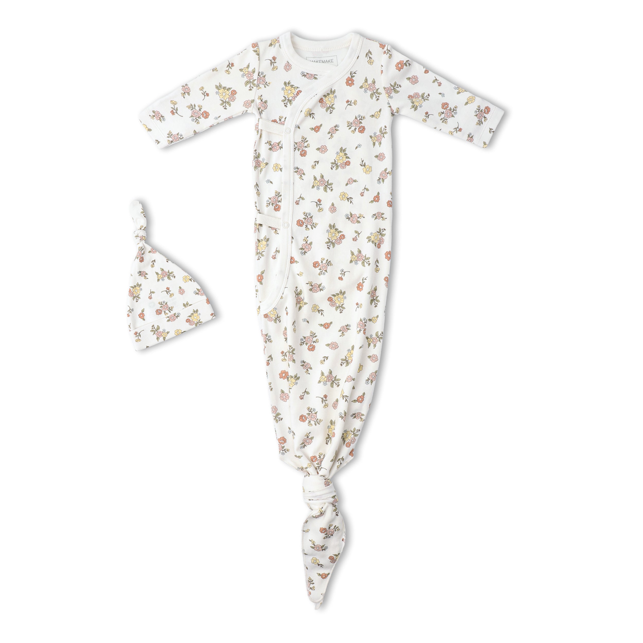 Organic Kimono Knotted Sleep Gown - Meadow - Aaria Tees Aaria Tees