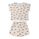 Organic Drop Shoulder Tee & Shorts Set - Horses - Aaria Tees Aaria Tees
