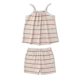Organic Tank Top & Shorts Set - Terra Stripes - Aaria Tees Aaria Tees