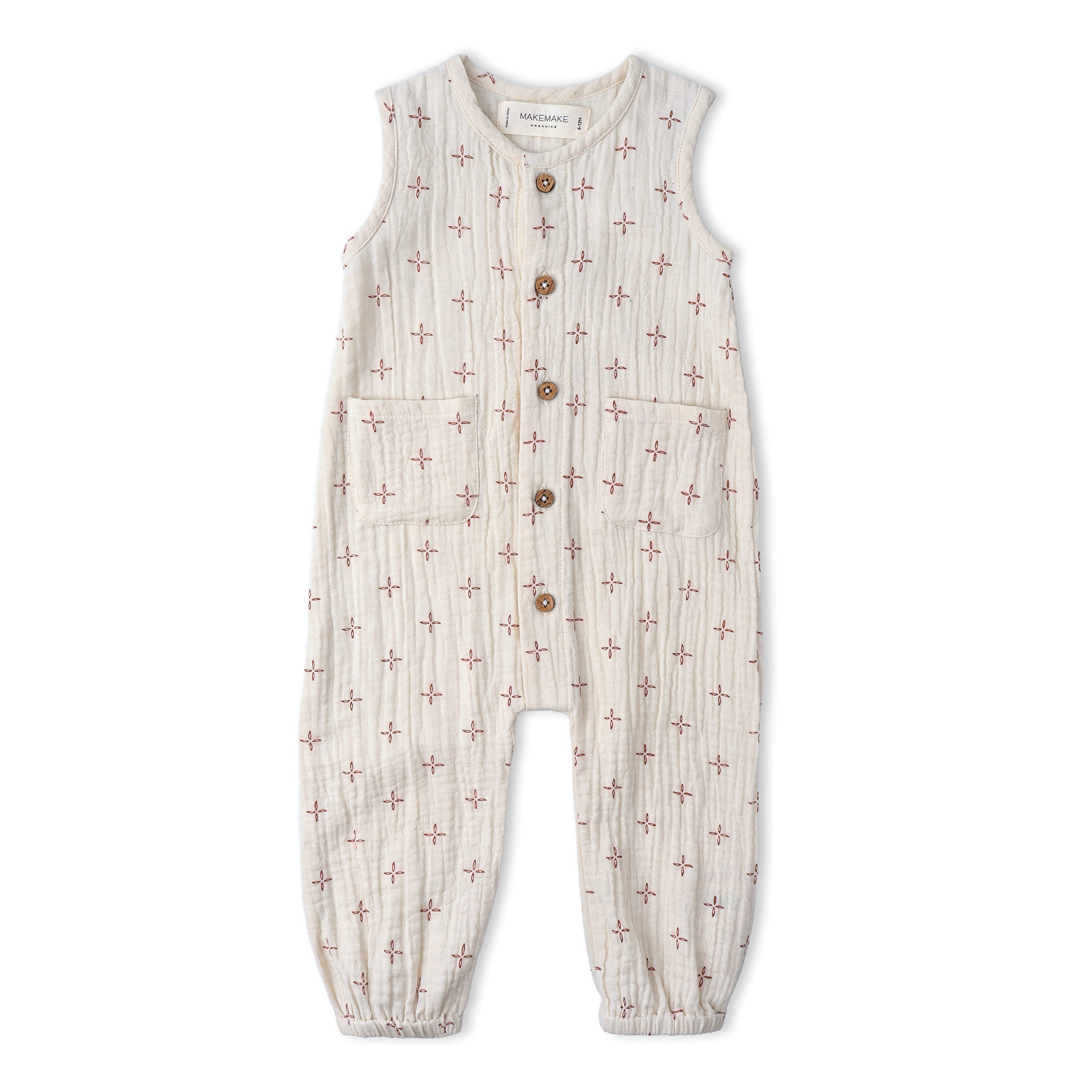 Organic Buttoned Jumpsuit - Cross - Aaria Tees Aaria Tees