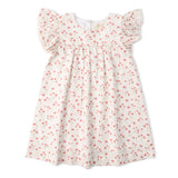 Organic Short Sleeve Flutter Dress - Pink  Bloom - Aaria Tees Aaria Tees