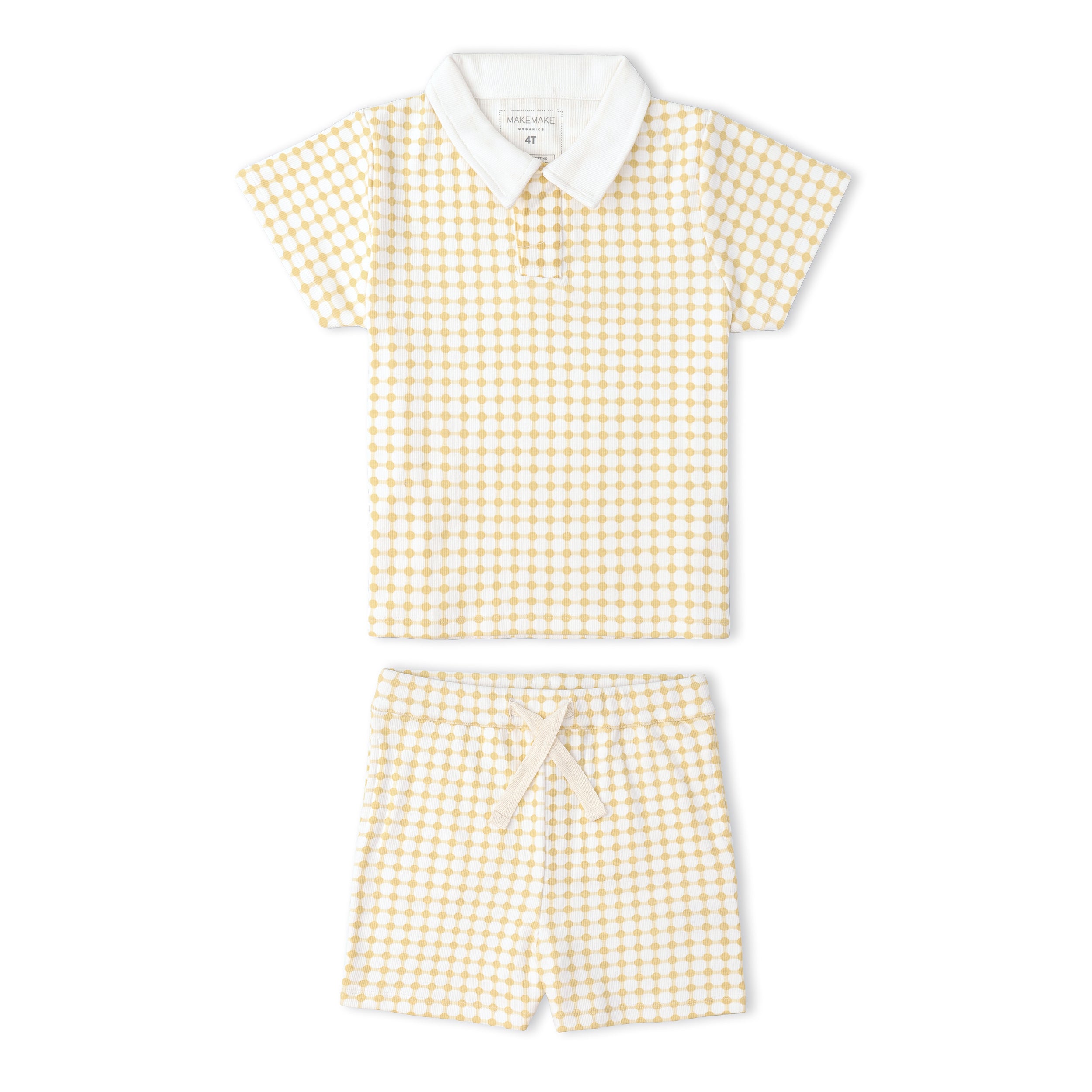 Organic Collar Tee & Shorts Set - Dotty Gingham - Aaria Tees Aaria Tees