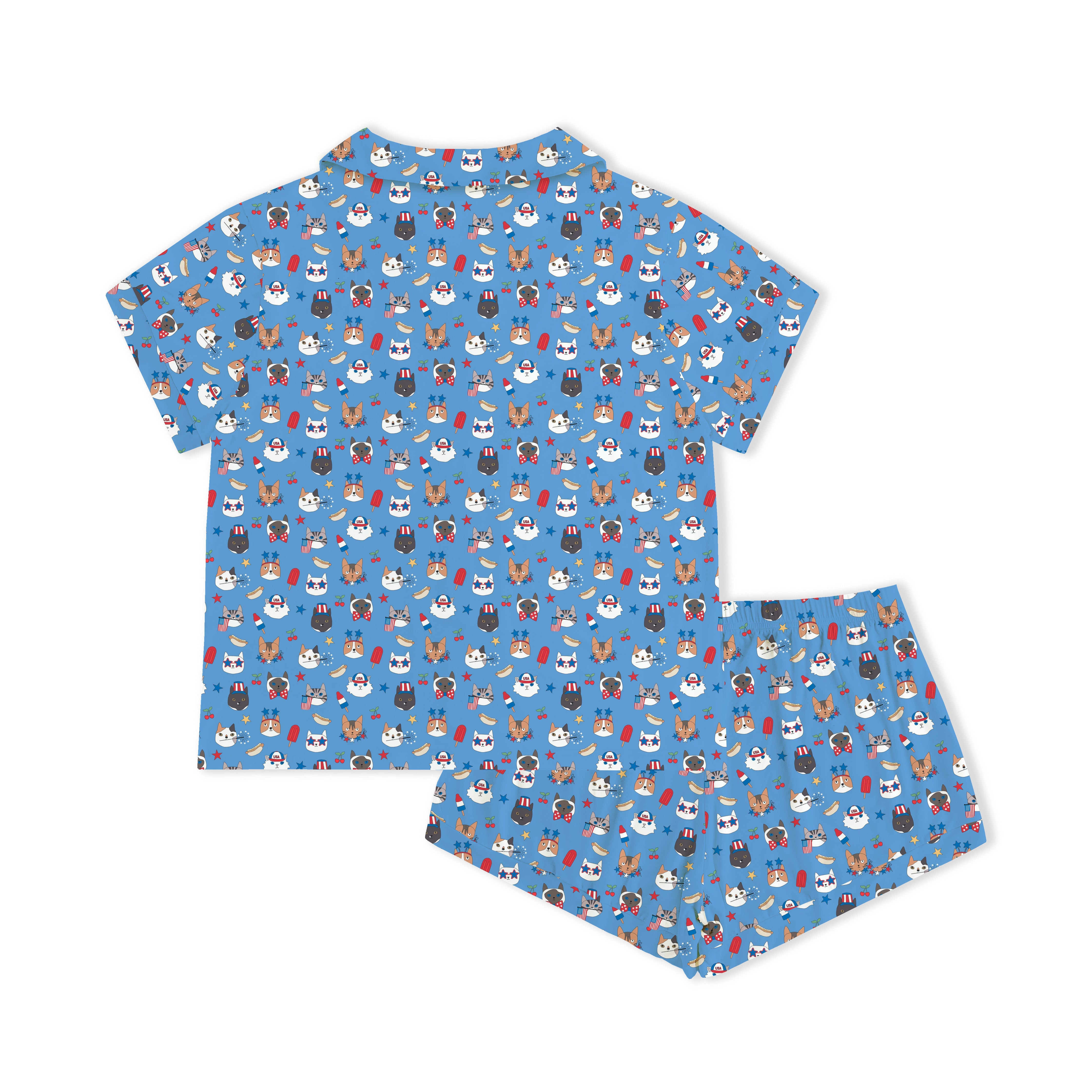 Freedom Cats (Women's Short Sleeve PJ) - Aaria Tees Aaria Tees