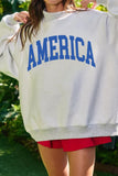 Light Grey Mock Neck Reversible USA/America Graphic Sweatshirt - Aaria Tees Aaria Tees