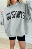 Gray Mock Neck GO SPORTS Graphic Sweatshirt Aaria Tees