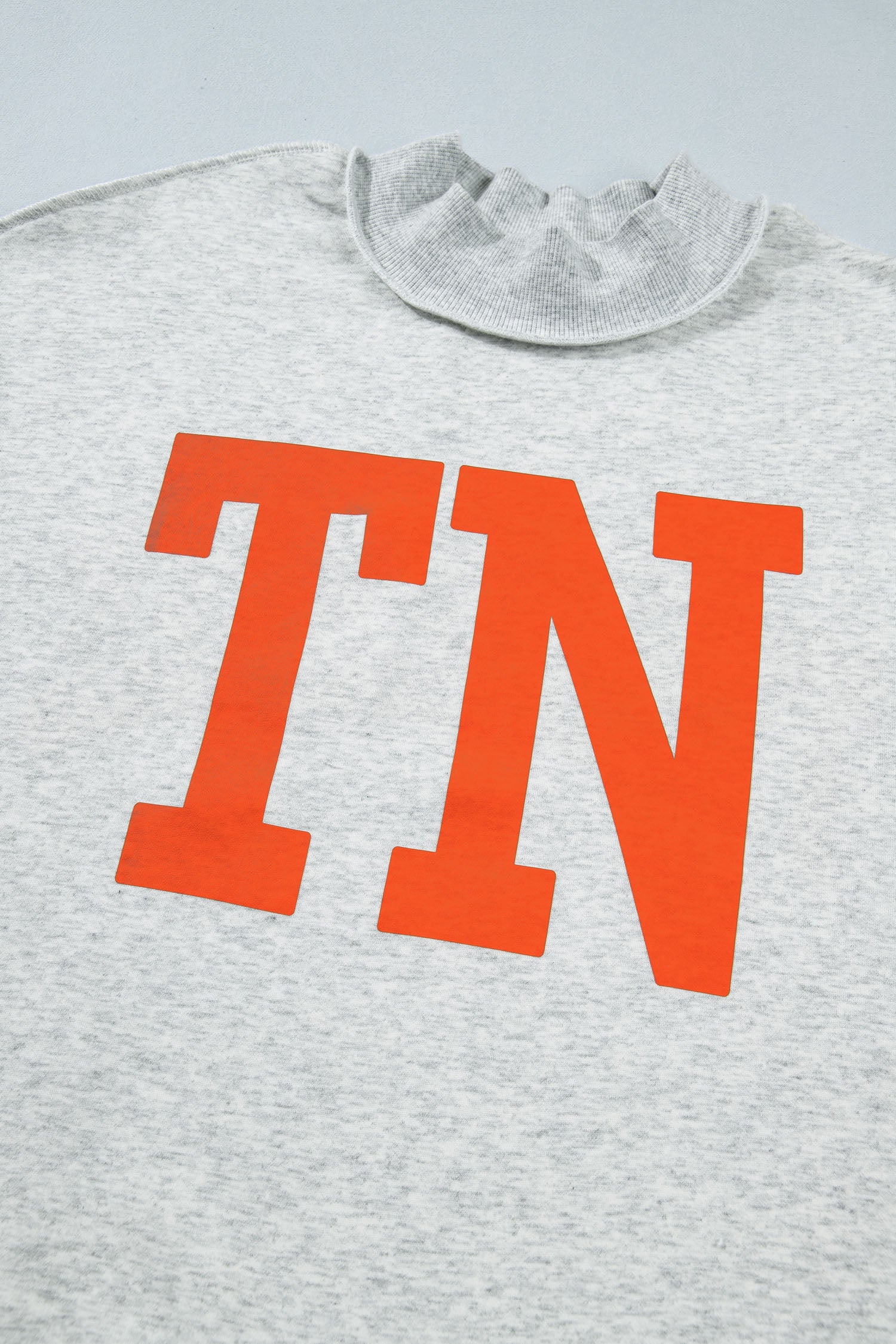 Light Grey TN TENNESSEE Double Printed Reversible Mock Neck Sweatshirt - Aaria Tees Aaria Tees