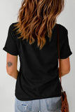 Black Rhinestone Mardi Gras Letter Graphic T Shirt - Aaria Tees Aaria Tees