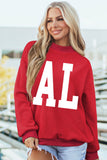 Racing Red ALABAMA/ AL Double Side Printed High Neck Reversible Baggy Sweatshirt - Aaria Tees Aaria Tees