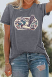 Gray Western Camo Mallard Graphic Tee Aaria Tees
