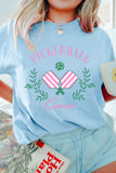 Light Blue PICKLEBALL Queen Relaxed Graphic Tee Aaria Tees
