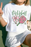 White Pickleball Sweet Flower Printed T Shirt - Aaria Tees Aaria Tees