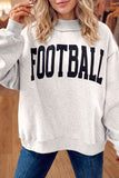 Light Grey High Neck GAMEDAY/ FOOTBALL Double Side Printed Reversible Sweatshirt Aaria Tees