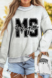 Light Grey MS MISSISSIPPI Double Side Printed Mock Neck Reversible Sweatshirt - Aaria Tees Aaria Tees