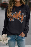 Black Spooky Rhinestone Drop Shoulder Graphic Sweatshirt - Aaria Tees Aaria Tees