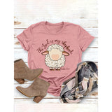 Women's Round Neck Graphic Print Short Sleeve T-Shirt Aaria Tees