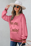 Light Grey See You Cowboy Embroidered Western Graphic Sweater Aaria Tees