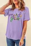 White Sequin mardi gras Graphic T Shirt - Aaria Tees Aaria Tees