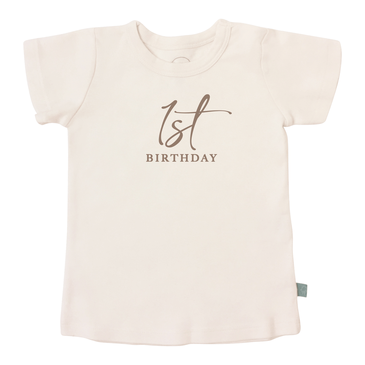 graphic tee | 1st birthday milestone taupe - Aaria Tees