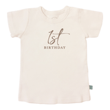 graphic tee | 1st birthday milestone taupe - Aaria Tees Aaria Tees