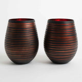 Black Swirl Stemless Wine Glasses Aaria Tees