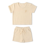 Organic Terry Tee & Shorts Set - Butter Yellow - Aaria Tees Aaria Tees