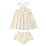 Organic Tie-Back Strap Dress - Dotty Gingham - Aaria Tees Aaria Tees