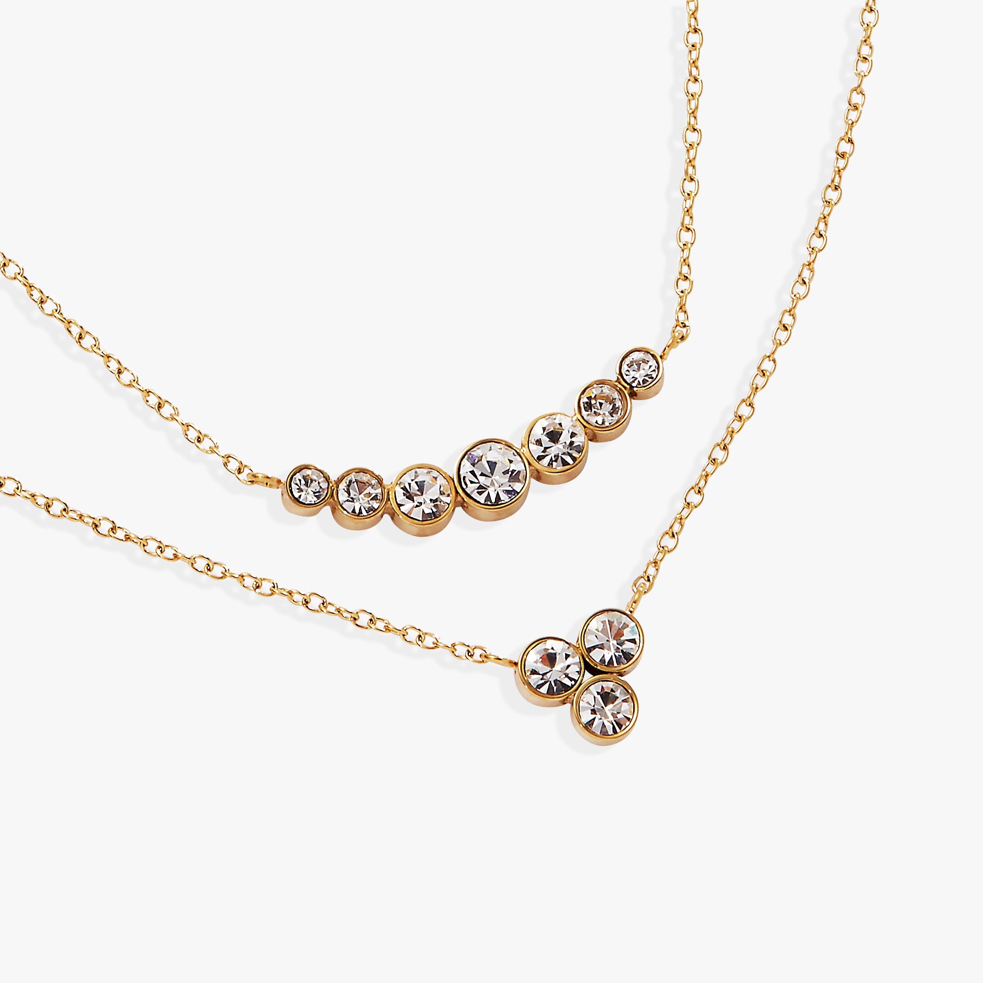 Double-Layer Crystal Necklace - Aaria Tees Aaria Tees