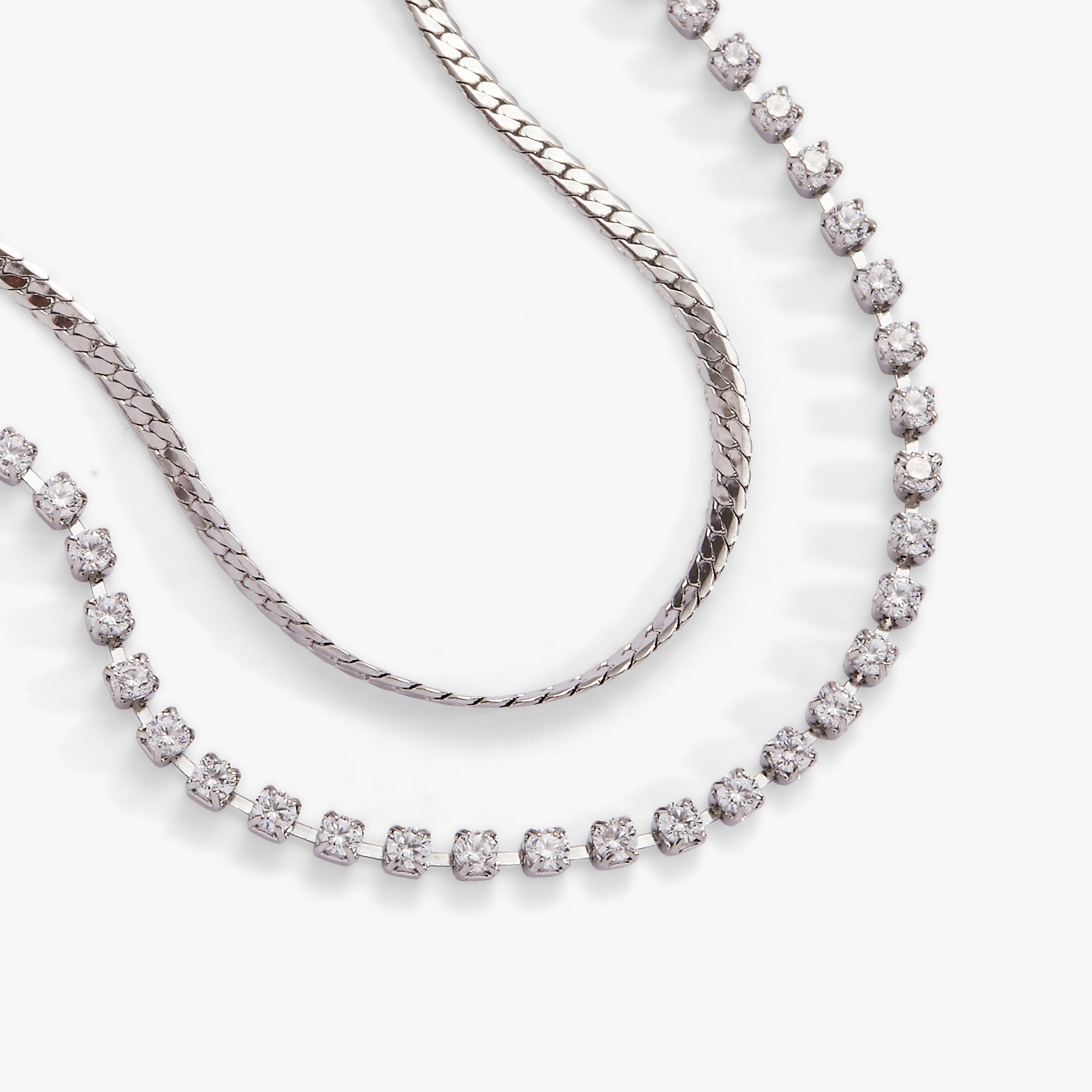 Double Strand Crystal Tennis Chain Bracelet - Aaria Tees Aaria Tees