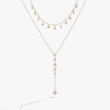 Two-Layered Princess Cut Crystal Necklace - Aaria Tees Aaria Tees