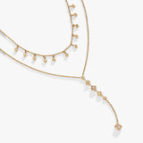Two-Layered Princess Cut Crystal Necklace - Aaria Tees Aaria Tees