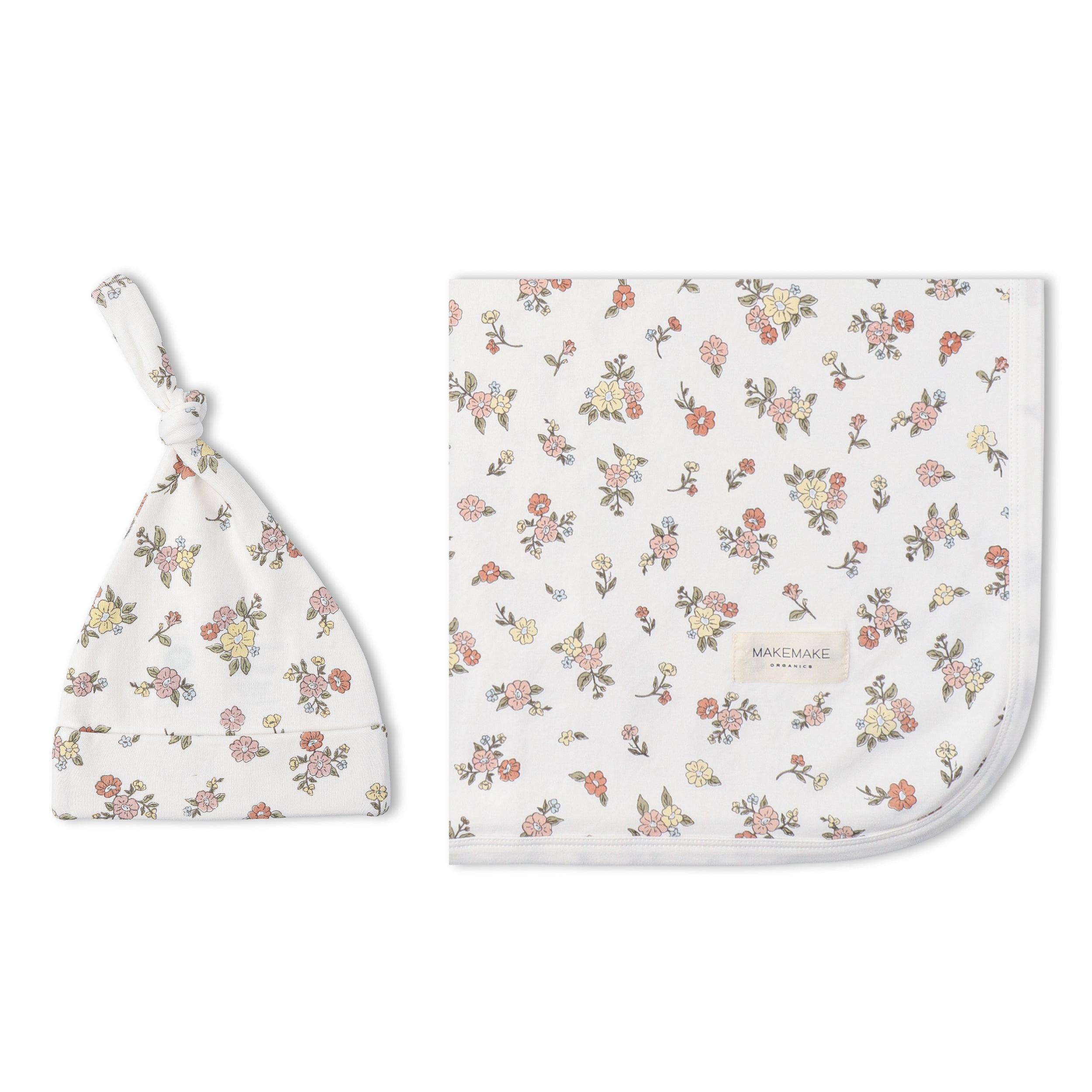 Organic Swaddle Blanket & Hat Set  - Meadow - Aaria Tees Aaria Tees