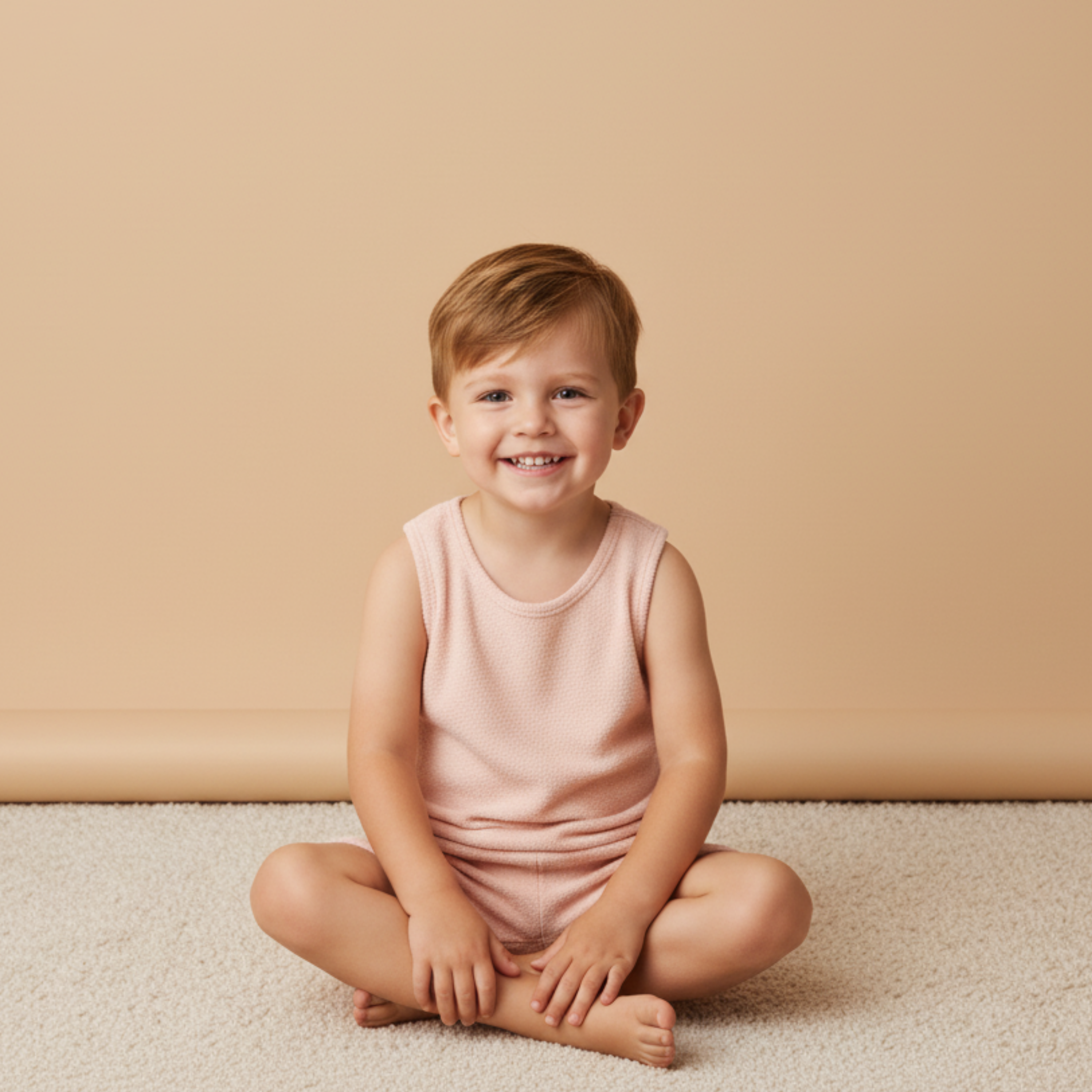 Organic Sleeveless Tee & Shorts Set - Blush - Aaria Tees Aaria Tees