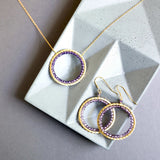 Amethyst Halo Earrings Aaria Tees