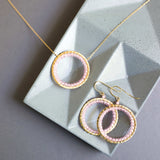 Rose Quartz Halo Jewelry Set Aaria Tees