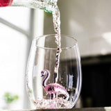 3D Flamingo Stemless Wine Glasses Aaria Tees