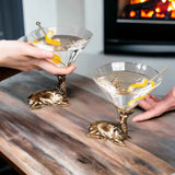 Gold Stag Deer Martini Glasses Aaria Tees