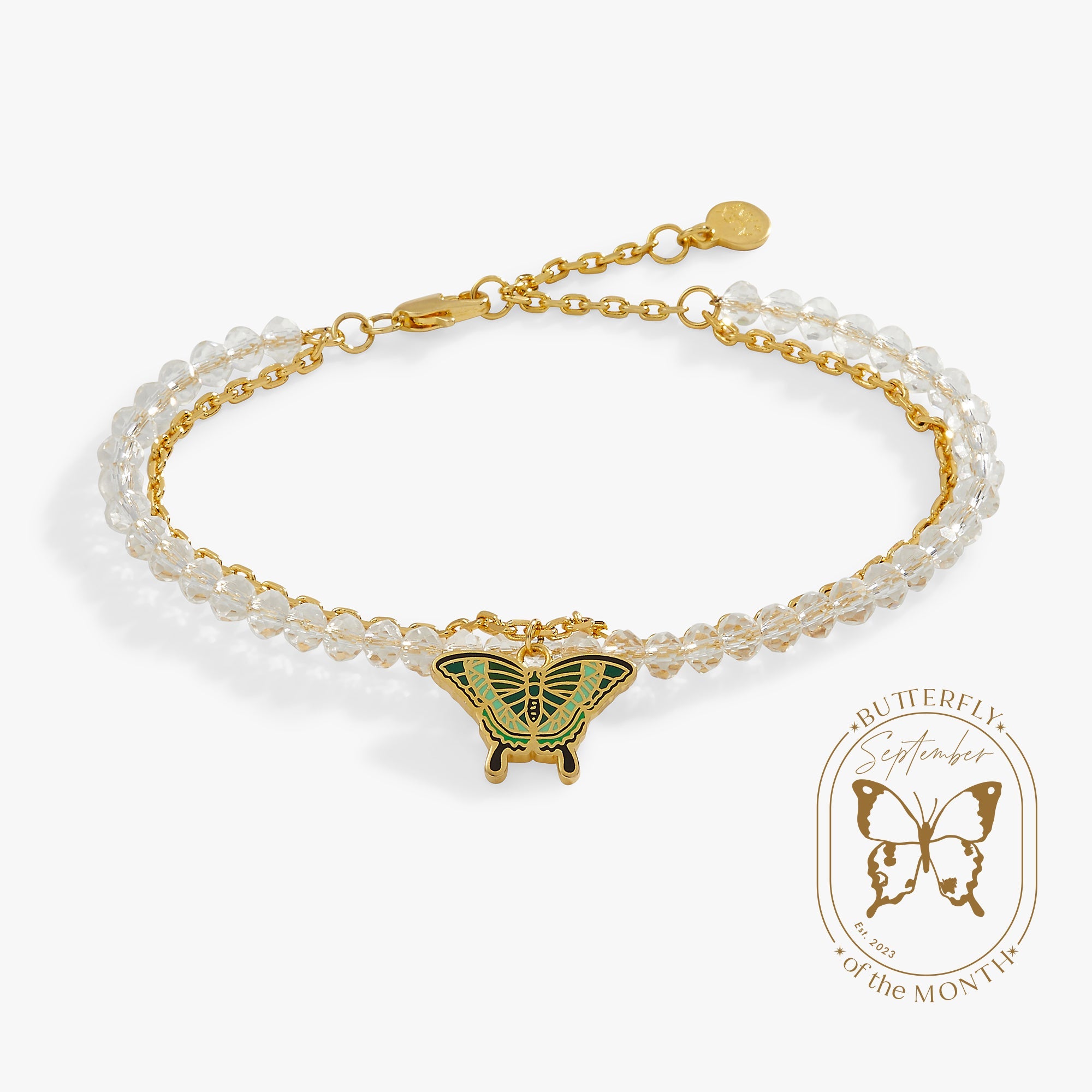 Emerald Swallowtail Butterfly Charm Bracelet - Aaria Tees Aaria Tees