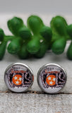 TN VOLS || 12mm Glass Stud Earrings || Hypoallergenic Aaria Tees