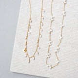 Gold Bead Pearl Layering Necklace Aaria Tees