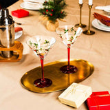 Christmas Holly Martini Glasses Aaria Tees