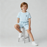 Organic Terry Tee & Shorts Set - Light Blue - Aaria Tees Aaria Tees