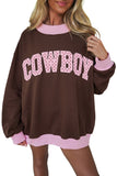 Pink Polka Dot Letter Graphic Colorblock Tunic Sweatshirt - Aaria Tees Aaria Tees
