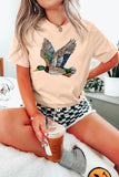 White Flying Mallard Print Crew Neck T Shirt Aaria Tees