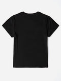 Graphic Round Neck Short Sleeve T-Shirt Aaria Tees