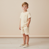 Organic Terry Tee & Shorts Set - Butter Yellow - Aaria Tees Aaria Tees