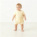 Organic Short Romper - Butter Yellow - Aaria Tees Aaria Tees