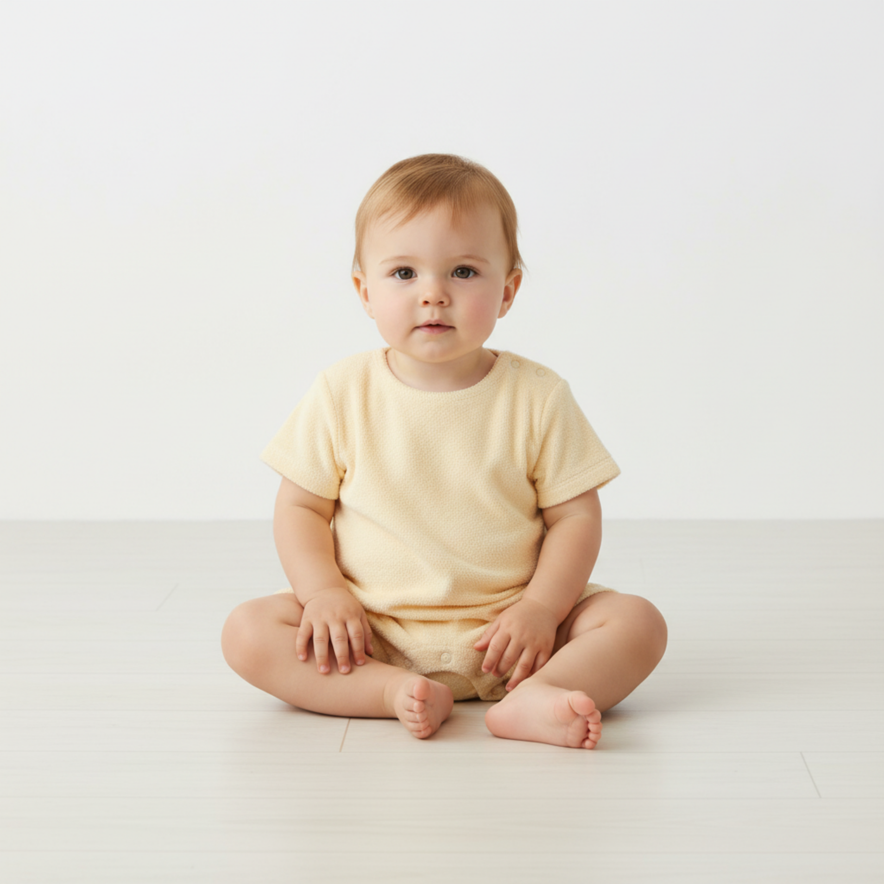 Organic Short Romper - Butter Yellow - Aaria Tees Aaria Tees