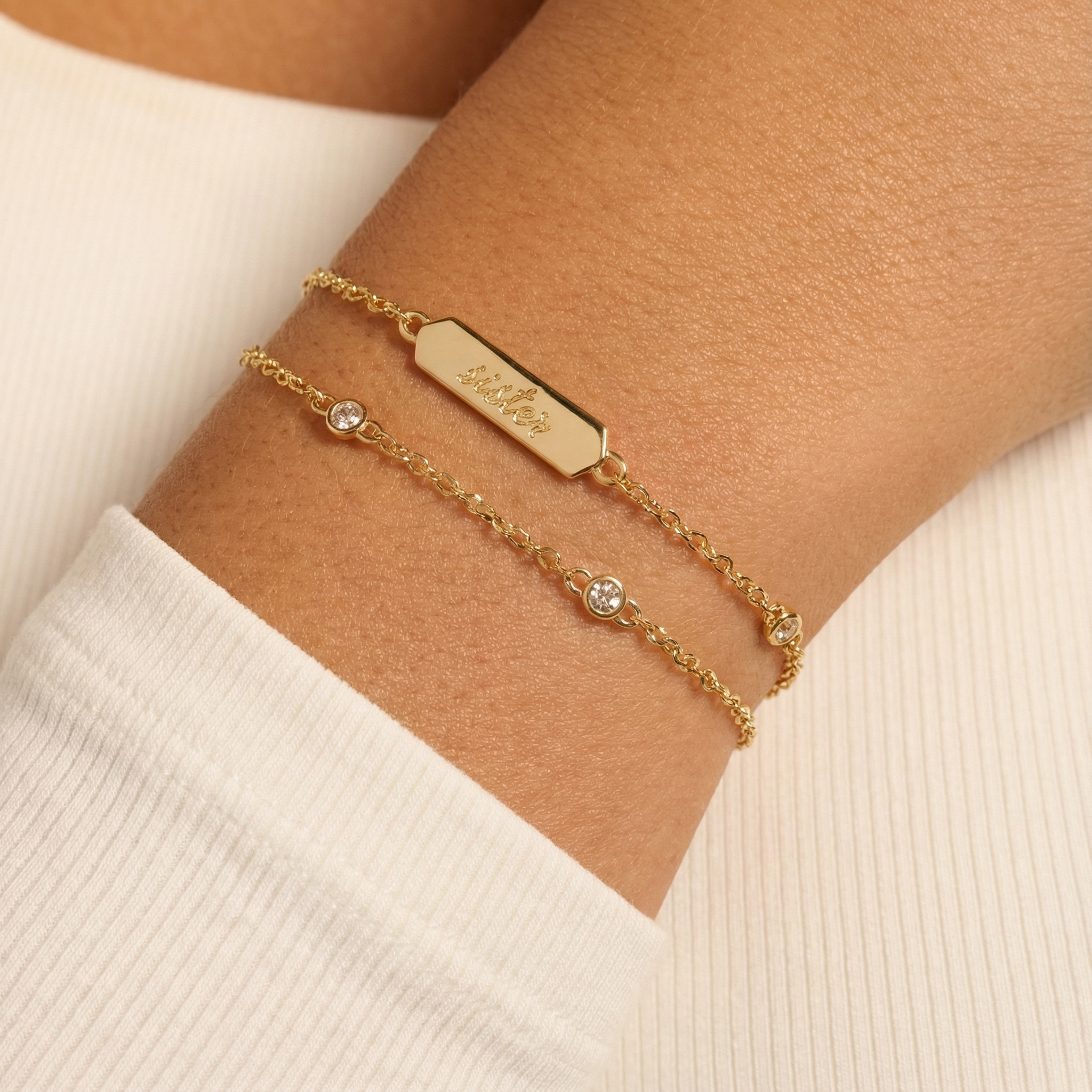 Sister Infinity Chain Double Strand Bracelet - Aaria Tees Aaria Tees