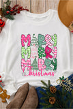Beige MERRY Christmas Printed Drop Shoulder Pullover Sweatshirt - Aaria Tees Aaria Tees